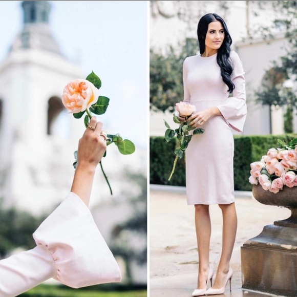 Rachel Parcell blush pink bell sleeve dress XS - Picture 2 of 6